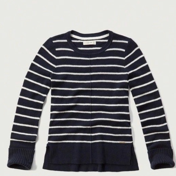 Abercrombie & Fitch Textured Knit Navy Stripe Top XSMALL - Picture 5 of 5